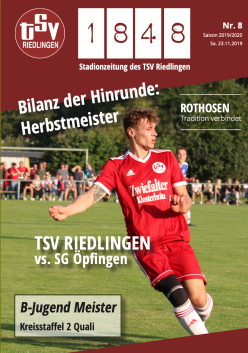 15. Spieltag: TSV Riedlingen - SG Öpfingen