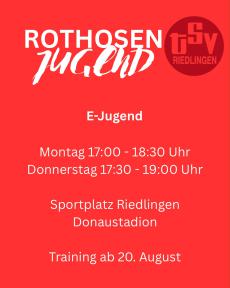 E-Jugend Trainingszeiten